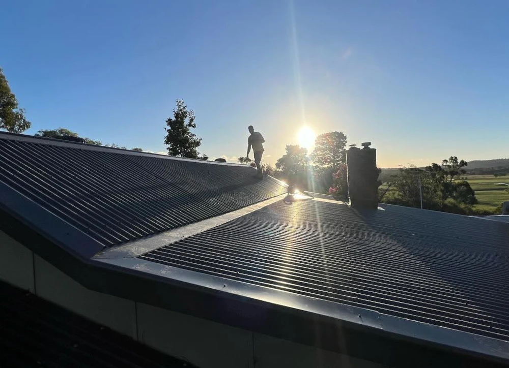 roof and sunset