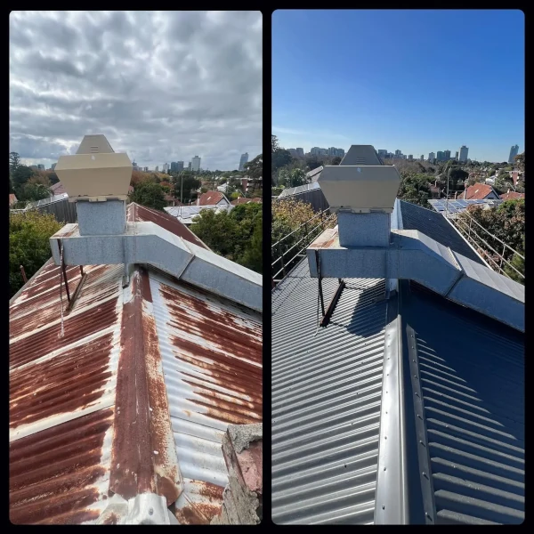 before and after of Beaconsfield Hotel Re-Roof