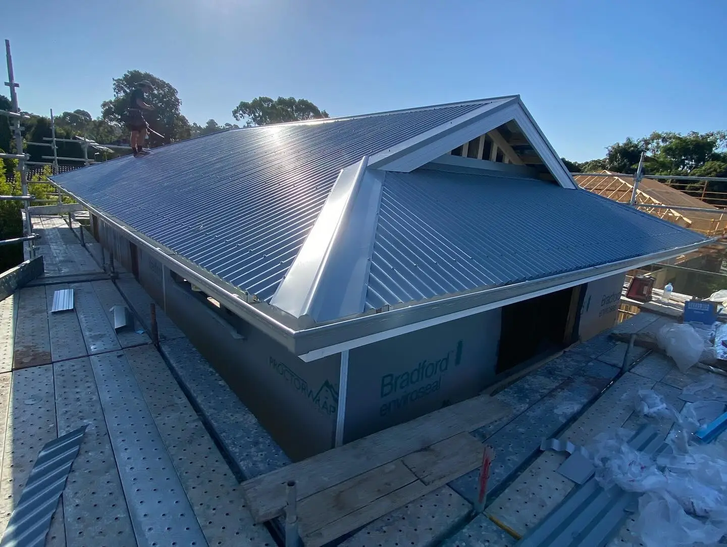 Completed metal re-roof